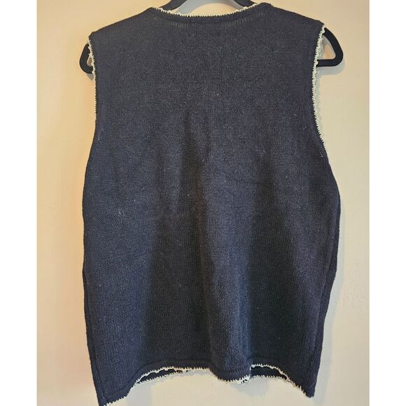 Vintage Designer Originals Studio Vest Womens Medium Black ,Poinsettia xmas - Picture 4 of 5